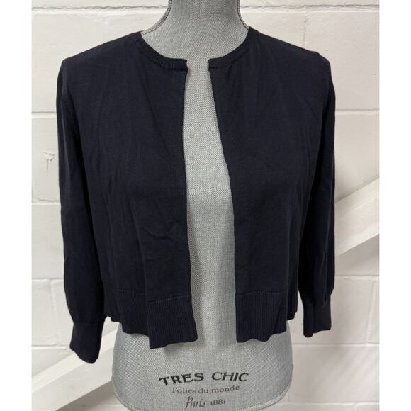 Ann Taylor Cropped Open Front Cardigan Sweater Blackish Gray Woman’s Small NWT - Picture 1 of 8